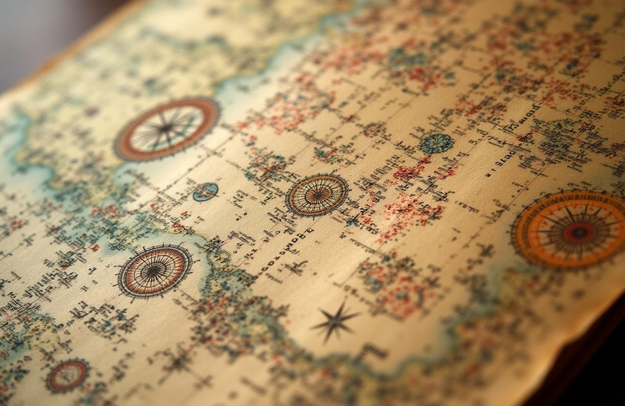 大航海時代の羊皮紙マップ